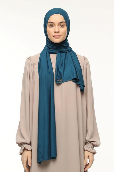 Altobeh Hijab Χτενισμένο Βαμβακερό Σάλι Απλό Βενζίνη