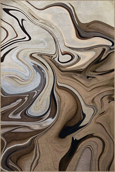 Rugs Modern Halı Bej Kahve Temalı Çok Renkli Soyut Desenli Modern Dekoratif H...