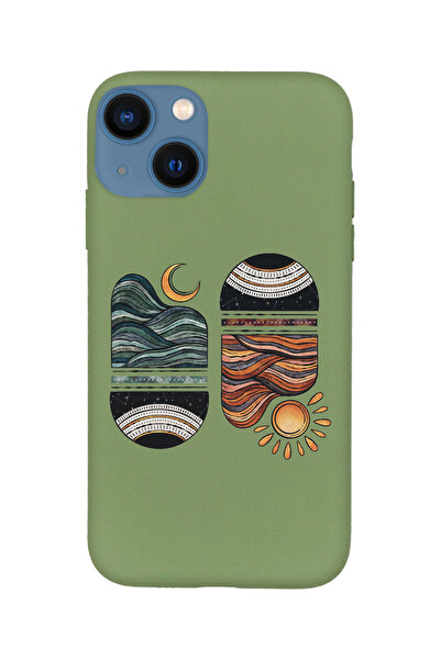 KaffCase حافظة هاتف آيفون 15 بلس سانسيت ويف من السيليكون الفاخر