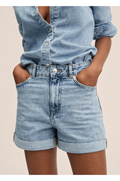 MANGO Woman Mom-fit Kot Şort