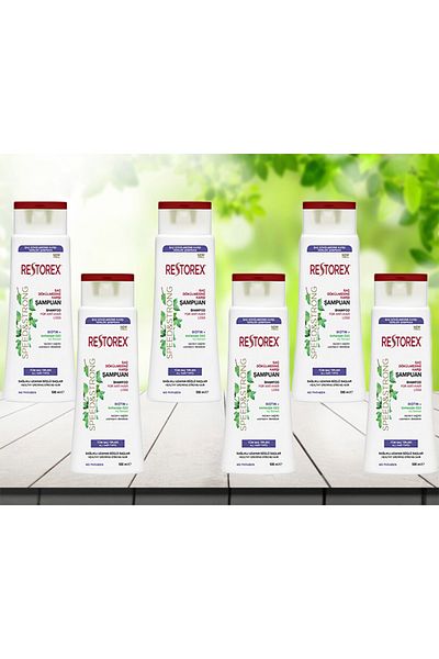 Restorex 500 ml 6 Pieces of Ivy Essence Biotin Shampoo - For All Hair Types