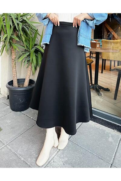 lurex moda Fustă LATĂ CLOPOTE DIN TESTURĂ SCUBA