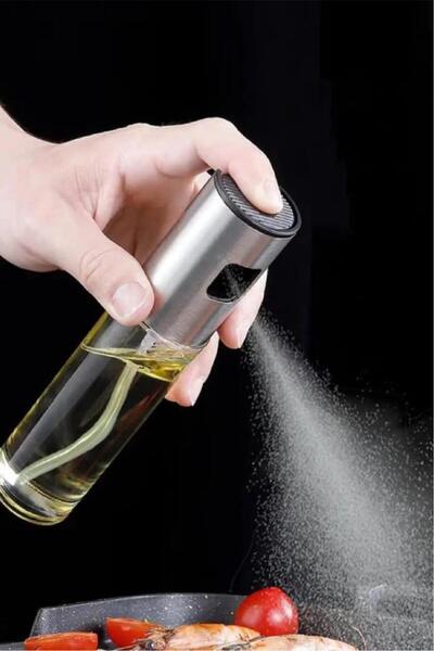 MİEN Sprey Yağlık Cam Püskürtmeli Fısfıs 100 ml Yağdanlık Airfryer Yağ Sirke Limon Püskürtme Şişesi