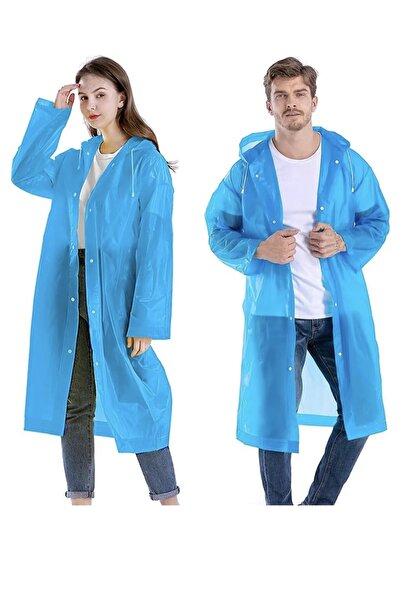 Özçiğdem Kadın Erkek Kapüşonlu Çıtçıtlı Su Geçirmez Eva Yağmurluk