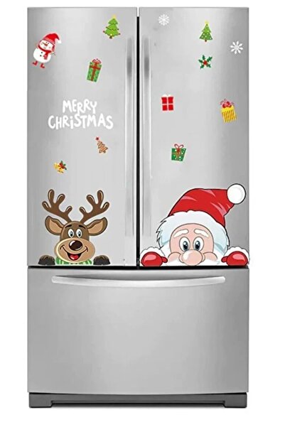 Think And Print Yeniyıl Yılbaşı Noel Baba Ve Geyik Christmas Bebek Çocuk Odası Çıkartma Etiket Sticker Seti