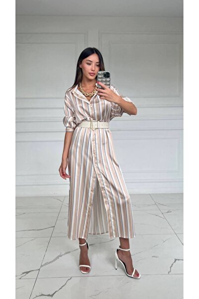 MELEDYA SATEN GÖMLEK ELBİSE