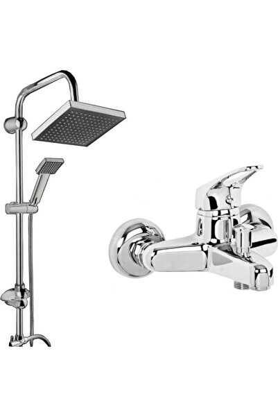 MOONSHOP Mix Banyo Bataryası Robot Yağmurlama Tepe Duş Seti Duş Başlığı 2'li