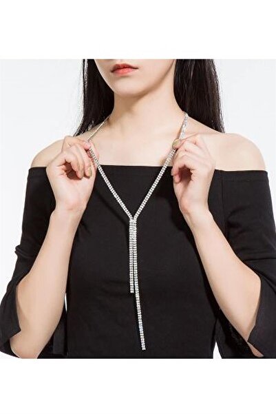 Silver Plated Waterway Necklace Stone Long Necklace