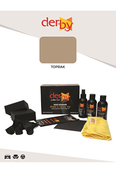 Derby Toprak Deri Döşeme ve Direksiyon Boyama ve Yenileme Seti - 3'lü Set