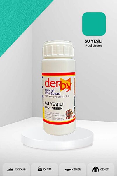 Derby Special Su Yeşili Deri Boyası 100 ml / Mont Eşya Çanta Kemer Cüzdan Aya...