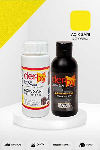 Derby Special Açık Sarı Deri Boyası Ve Cilası 100 ml - 2'li Set / Mont Eşya Ç...