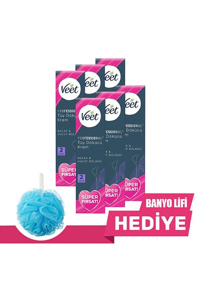 Veet 6 Pieces Professional Depilatory Cream 200ml - All Skin