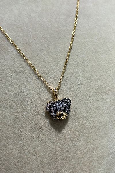 yucelique Ralph Teddy Bear Design Steel Necklace
