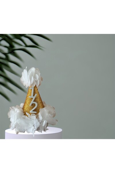 Partifabrik Gold White Colors Half Age Hat Cowl