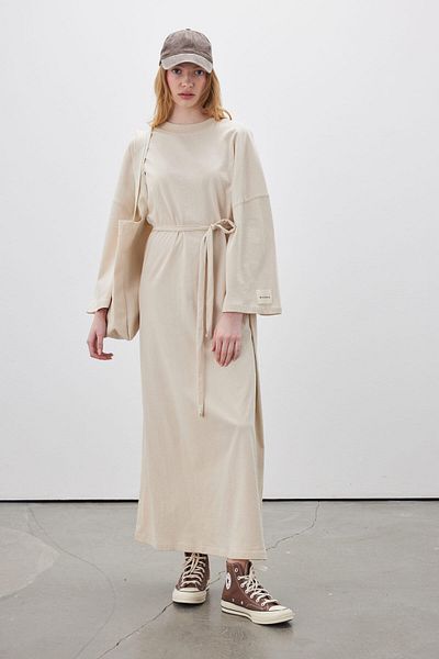 Manuka Übergroßes langes Freizeitkleid Beige