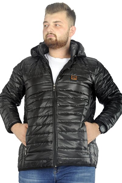 ModeXL Παλτό Mode Xl Large Size Quilted Hooded 22602 Μαύρο