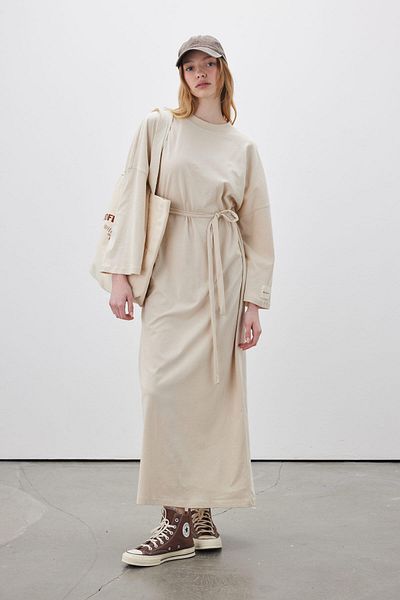 Manuka Übergroßes langes Freizeitkleid Beige