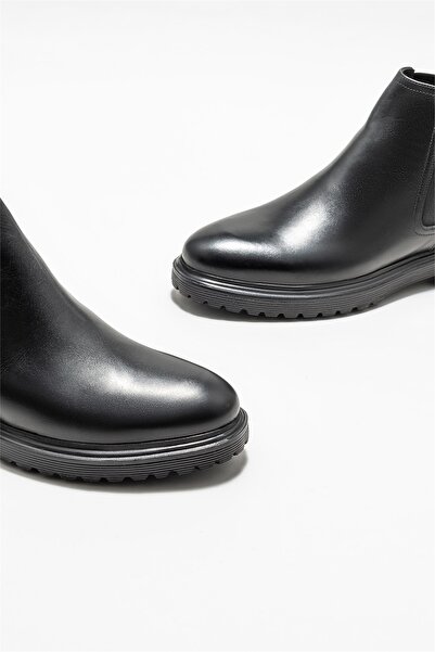 Elle Shoes Siyah Deri Erkek Günlük Bot