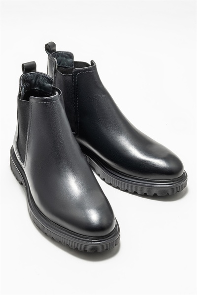 Elle Shoes Siyah Deri Erkek Günlük Bot
