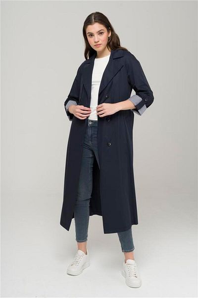 Navy blue shop overcoat