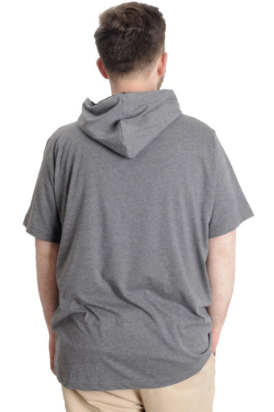 ModeXL Mode Xl Large Size Men's T-shirt Hooded Muhammad 23120 Antramelange