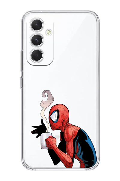 Magic Ring حافظة هاتف شفافة بنمط سبايدرمان متوافقة مع هاتف سامسونج جالاكسي A34