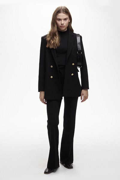 Manuka Flare Leg Long Trousers Black