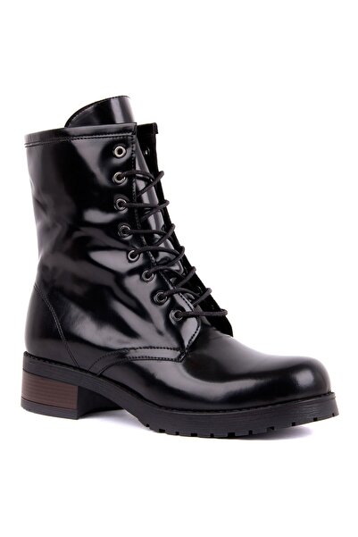 SailLakers - Μαύρα δερμάτινα γυναικεία μποτάκια Acma 105-911-1520-R1