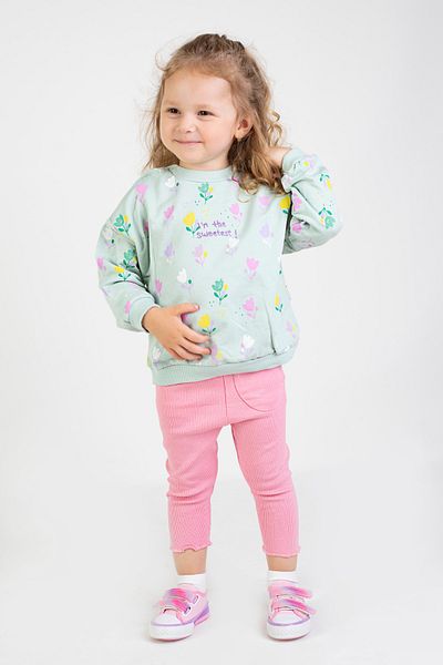 Harika KIDS Baby Girl & Child Two Thread Fabric Medium Thickness Knitted Basic Tracksuit Set