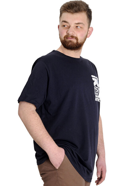 ModeXL Mode Xl Великий розмір Чоловіча футболка Authentıc 23140 Синій