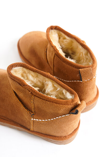 marinarosse Mini Kadın Taba Süet İçi Tüylü Kısa Bot