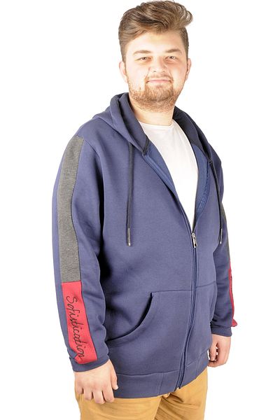 ModeXL Mode Xl Ανδρικό φούτερ με κουκούλα με κομμένο κέντημα 21514 Indigo
