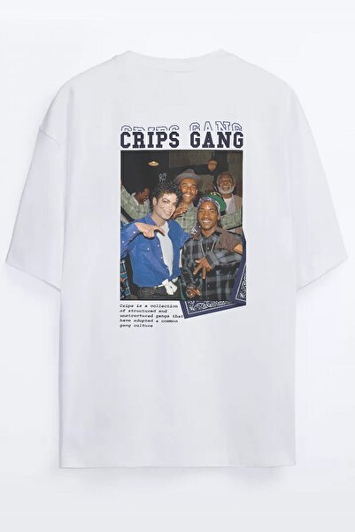 Grove Fashion Reversible Mj Crips Gang Printed Unisex Oversize T-shirt
