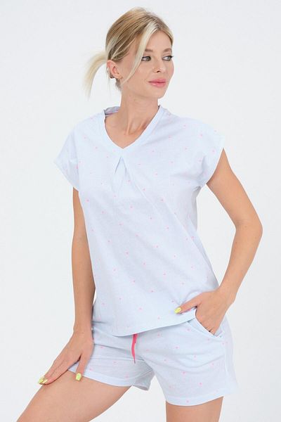 Rich Set de lenjerie de dormit pentru femei cu imprimeu - Cămașă de noapte și pantaloni de trening 100% bumbac