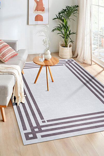 Valery Home Bianca Eco Dijital Baskı Makinada Yıkanabilir Kaymaz Taban Dekora...