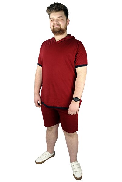 ModeXL Mode Xl Чоловіча футболка з капюшоном Sweep Check 22136 Бордо