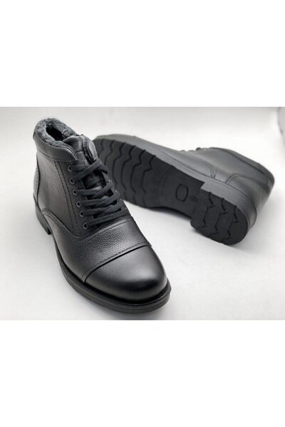 MODERN Men's Genuine Leather Furry Zippered Winter Boots