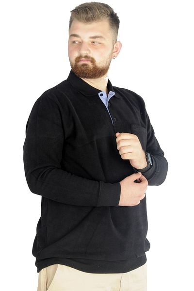ModeXL Mode Xl Ανδρικό Sweat Polo Pocketed Thessaloniki Basic 20441 Μαύρο