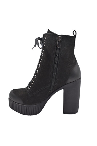 Impero Siyah Nubuk Yüksek Kalın Topuklu Bot