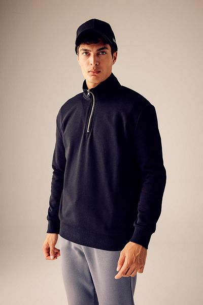 DeFacto Άνετο φούτερ με φερμουάρ γιακά Comfort Regular Fit X7405az23au