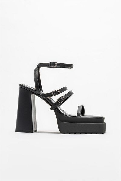 Elle Shoes Sandale damă din piele neagră