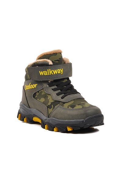 WALKWAY Leo-f Χακί Παιδικές Μπότες εξωτερικού χώρου με Γούνα Εσωτερικά