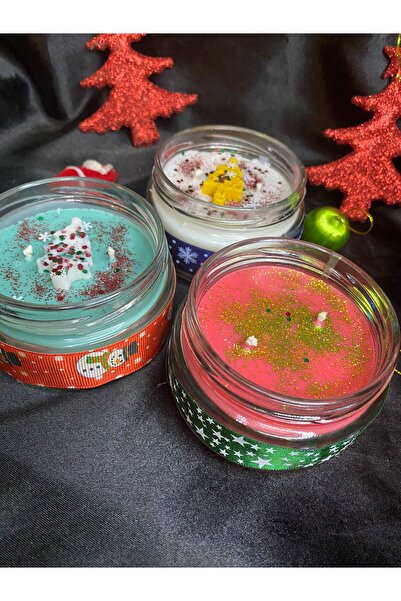 Daphne Candles Aksesuar Dekoratif Ve Hediyelik 3'lü Yılbaşı Konsept Simli Ve ...