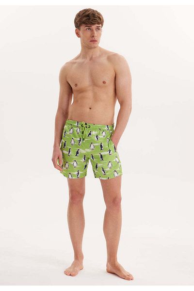 WESTMARK LONDON Ανδρικό σορτς μαγιό με κανονική εφαρμογή Green Penguin