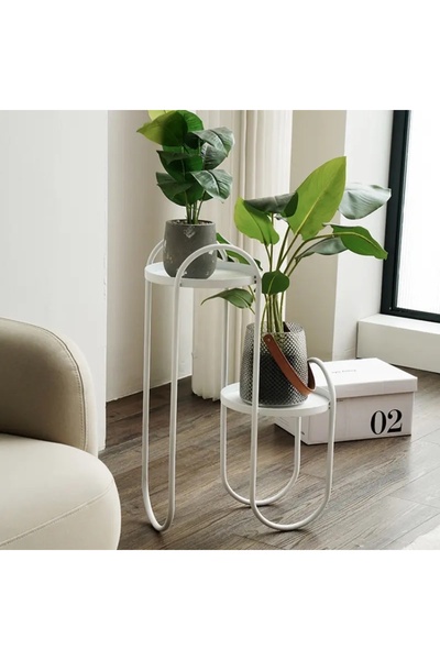 larissa design Metal Saksı Beyaz