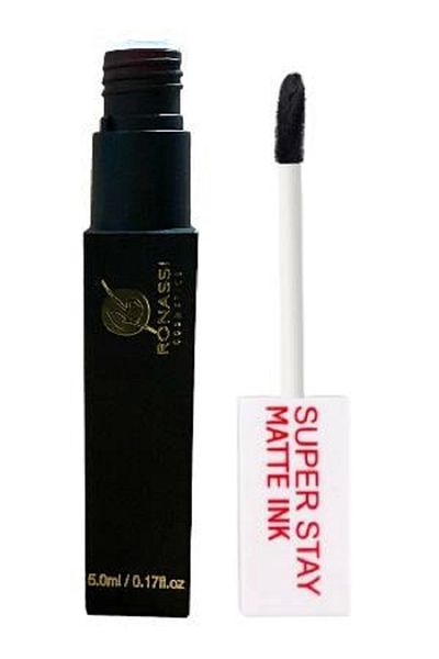 RS Ronassi Cosmetics أحمر الشفاه الأسود - أحمر الشفاه مع فرشاة سوداء