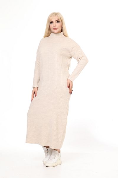 MJORA Stone Half Turtleneck Knitwear Knitted Dress