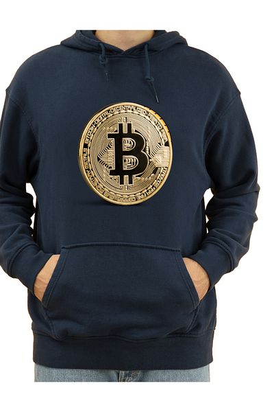 LecaTTe Bitcoin printed black 2-thread sweatshirt, Swet, hooded
