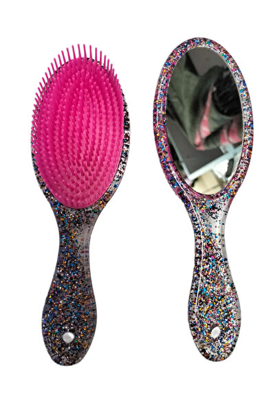 tikitoka OVAL SİMLİ AYNALI İNCE DİŞLİ TARAK