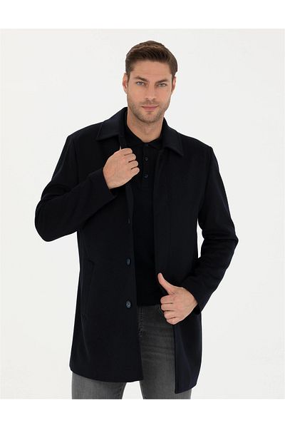 Pierre Cardin Lacivert Ekstra Slim Fit Yün Karışımlı Kaşe
